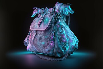 Futuristic cotton candy bag, generative AI