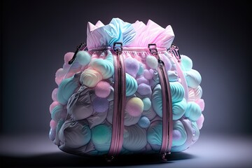 Futuristic cotton candy bag, generative AI
