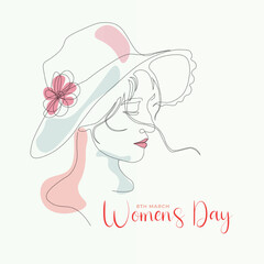 international women's day potrait line art