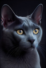  Russian blue cat.  Generative AI.