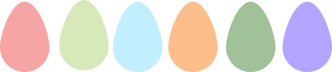 Easter egg set with bright colors. PNG image