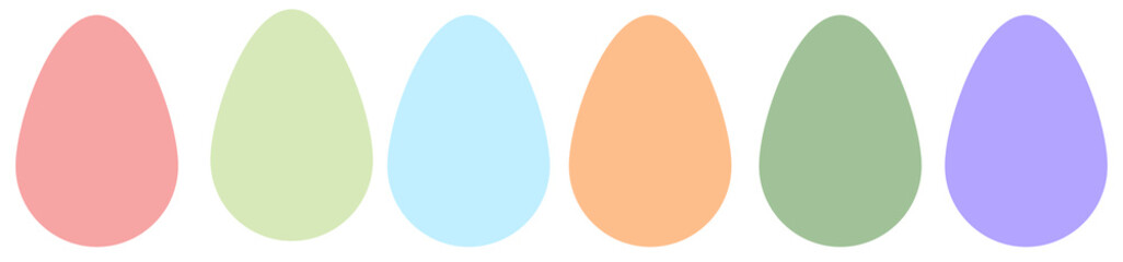 Easter egg set with bright colors. Vector illustration isolated on white background