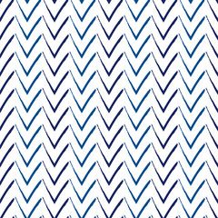 Brush strokes seamless pattern. Freehand horizontal zigzag stripes. Repeated chevron lines background. Grunge geometric