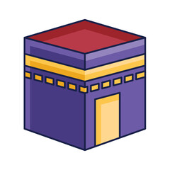 Kaaba Building Mosque Islamic Isometric View