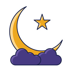 Moon Star Islamic Ramadan Illustration
