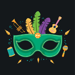 green mardi gras mask © Gstudio