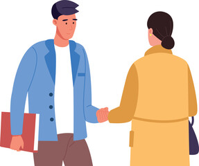 Fototapeta premium Man and woman shaking hands. Business partners. Agreement concept