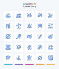 Creative Summer Camp 25 Blue icon pack  Such As location. game. outdoor. camping. pocket