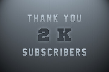 2 K subscribers celebration greeting banner with Metal Engriving Design