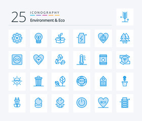 Environment And Eco 25 Blue Color icon pack including environment. ecology. eco. eco. power