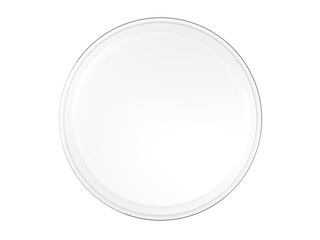 Petri dish isolated on white background. Empty. Top view. 3d illustration.