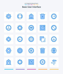 Creative Basic 25 Blue icon pack  Such As basic. trash. basic. remove. bin