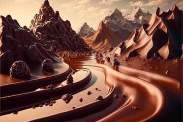 Chocolate Worlds - Illustration created with generative ai technology