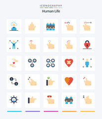 Creative Human 25 Flat icon pack  Such As touch. double. table. opportunity. business