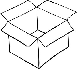 Hand drawn of box , doodle style , vector illustration