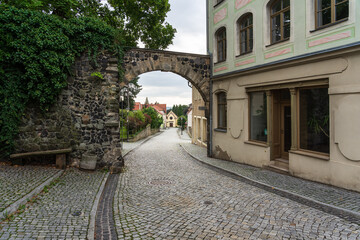 Fototapeta na wymiar Streets of an old historical town of Stolpen. Saxony. Germany.