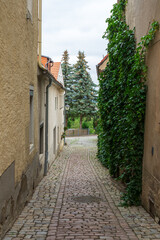 Streets of an old historical town of Stolpen. Saxony. Germany.