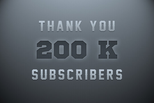 200 K subscribers celebration greeting banner with Metal Engriving Design