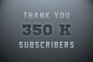 350 K  subscribers celebration greeting banner with Metal Engriving Design