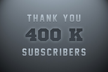 400 K  subscribers celebration greeting banner with Metal Engriving Design