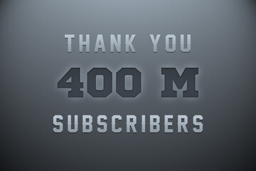 400 Million  subscribers celebration greeting banner with Metal Engriving Design