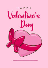 Happy Valentine's Day. Greeting card. Cartoon. Vector illustration	
