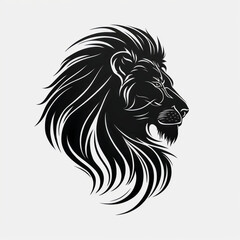 Fototapeta premium Lion head vector illustration for logo, design or tattoo. Generative AI.