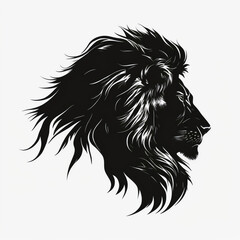 Lion head vector illustration for logo, design or tattoo. Generative AI.