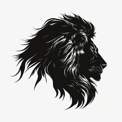Fototapeta premium Lion head vector illustration for logo, design or tattoo. Generative AI.
