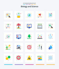 Creative Biology 25 Flat icon pack  Such As garden. medicine. biology. herb. alternative