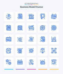 Creative Finance 25 Blue icon pack  Such As accounting. regulation. bank. market. finance