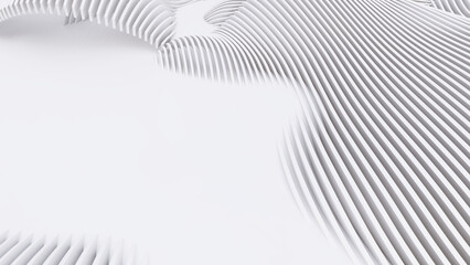 Abstract Curved Shapes. White Circular Background.