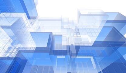 Abstract architecture background 3d illustration