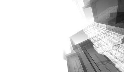 Abstract architecture background 3d illustration