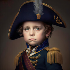 Portrait of a Napoleon as a kid - Generative ai - obrazy, fototapety, plakaty