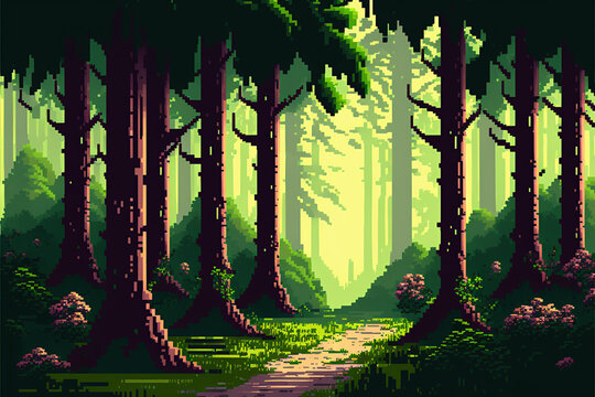 Download 8-bit Factory Forest Cute Aesthetic Pc Wallpaper