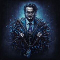 person with chains Generative AI