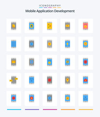 Creative Mobile Application Development 25 Flat icon pack  Such As unlock. mobile. mobile. application. mobile application