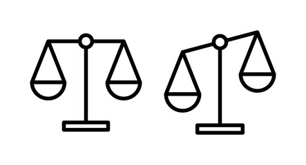 Scales icon vector illustration. Law scale icon. Justice sign and symbol