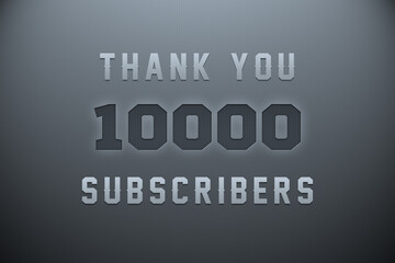 Fototapeta premium 10000 subscribers celebration greeting banner with Metal Engriving Design