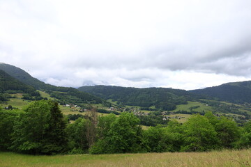 Fototapeta na wymiar View on a mountain in the department of Haute-Savoie