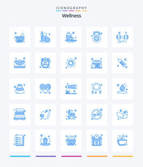 Creative Wellness 25 Blue icon pack  Such As gym. fitness. cup. weight. gym
