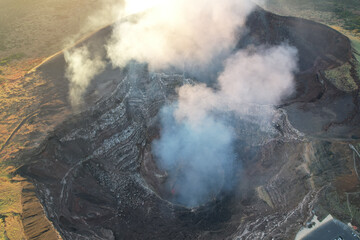 Masaya volcano crater with lava