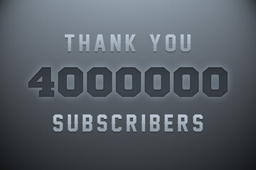 4000000 subscribers celebration greeting banner with Metal Engriving Design