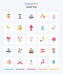 Creative Easter 25 Flat icon pack  Such As egg. preacher. bloon. man. church