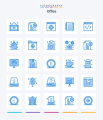 Creative Office 25 Blue icon pack  Such As business. office. office. notebook. target