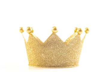 Classic Golden Crown on a White Background