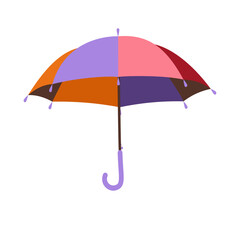 Colourful umbrella in flat technique vector illustration 