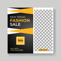 Fototapeta premium Fashion sale social media post template