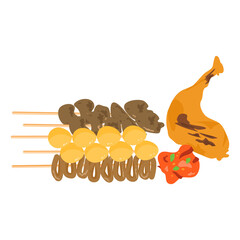 Sate Jeroan, egg Indonesian Traditional Cuisine